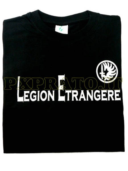 Maglietta Militare Legione Straniera Francese T-shirt Legion Etrangere 2 REP Nero Scritta