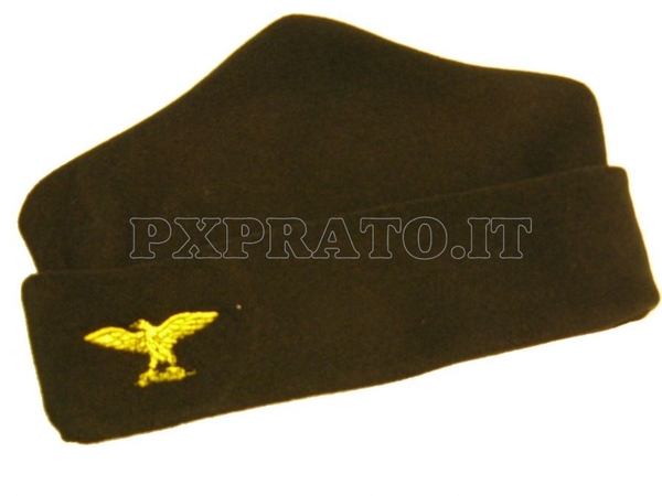 Cappello Militare 3 Punte In Pile Ricamato Aquila Rep. Nero