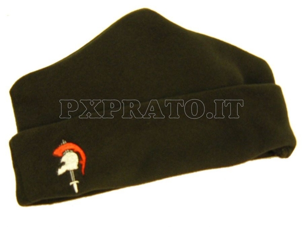 Cappello Militare 3 Punte In Pile Ricamato Elmo Spartano Nero