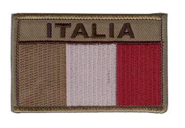 Toppa Militare Bandiera Italia Rettangolare Bassa Visibilità Patch Ricamata con Velcro 