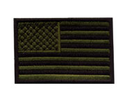 Patch Bandiera Americana USA Militare Verde Bassa Visibilità con Velcro 