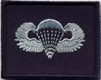 Patch Brevetto Paracadutista Militare USA Blu Ricamata con Velcro 