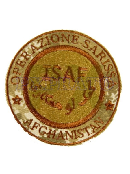 ISAF Patch Militare Afghanistan Operazione Sarissa Forze Speciali Missione Esercito Italiano Vegetato Desert Toppa Ricamata