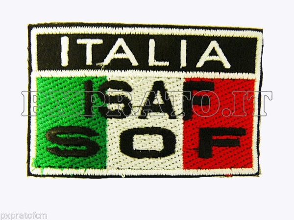 ISAF SOF Afghanistan Bandiera Italia Patch Militare Missione Esercito Forze Armate Italiane All'Estero Toppa Ricamata
