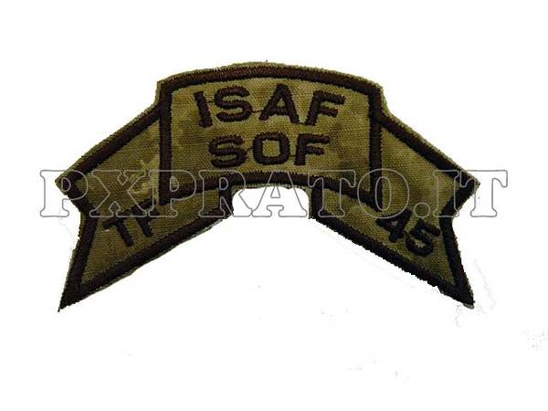 ISAF-SOF TF-45 Patch Toppa Militare ISAF Special Operations Forces Task Force 45 Afghanistan Missione Forze Armate Italiane All'Estero Mimetismo Vegetato Desert