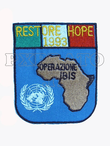 IBIS Somalia Restore Hope 1993 Patch Toppa Militare Operazione Umanitaria Multinazionale Missione Forze Armate Italiane All'Estero Toppa Ricamata senza velcro
