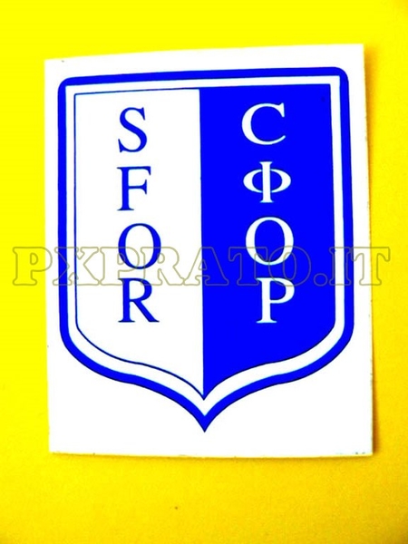 Adesivo Militare Bosnia SFOR Stabilisation Force Scudetto Missione Esercito Italiano All'Estero 2001 1 Tipo 