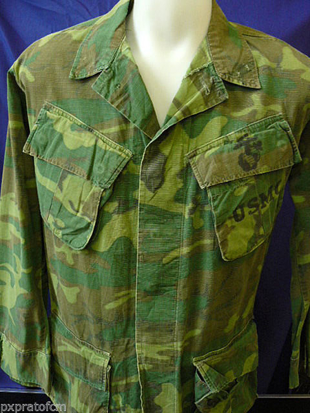 Jungle Shirt ERDL USMC Marines rip-stop Vietnam War 1969 Militare Originale - Small Regular