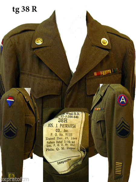 WWII Ike Jacket 3 Army - 12 Army Group tg 38 R