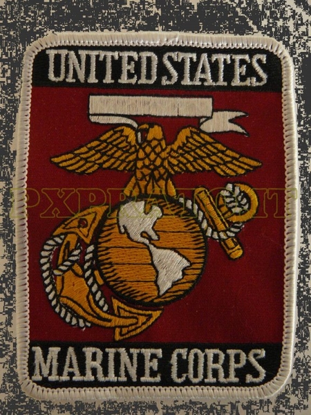 United States Marine Corps USA USMC Marines Forza Armata Anfibia degli Stati Uniti d'America Patch Toppa Militare senza Velcro