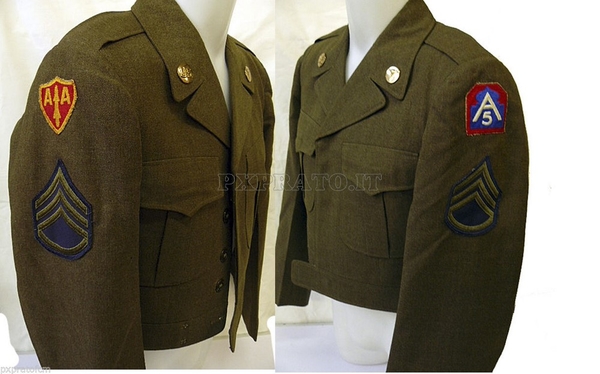 Ike Jacket Wool 5 Army con Collar Disk e Patches Original Korea War - 38 S