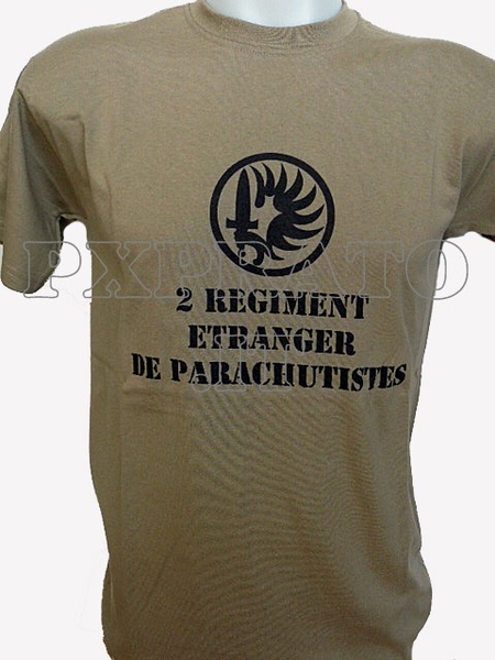 Maglietta Militare Legion Etrangere T-shirt Legione Straniera Francese 2° Regiment Etranger Parachutiste con Logo