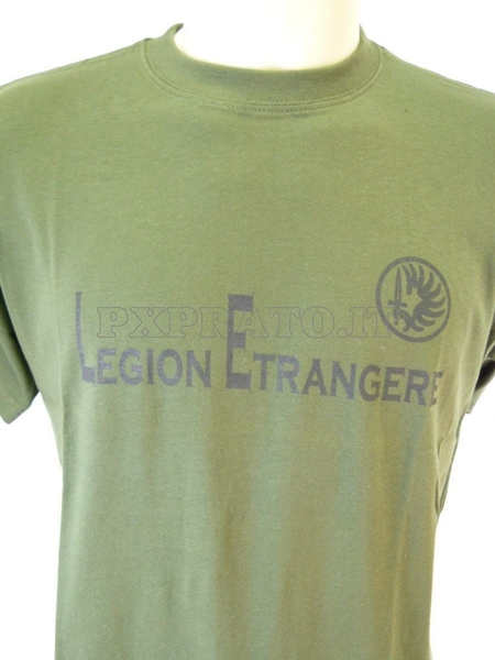 Maglietta Militare Legione Straniera Legion Etrangere 2 REP Verde Scritta