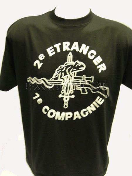 T-shirt Militare Sniper Legion Etrangere Legione Straniera 1 Cp. 2° R.E.I. Nero