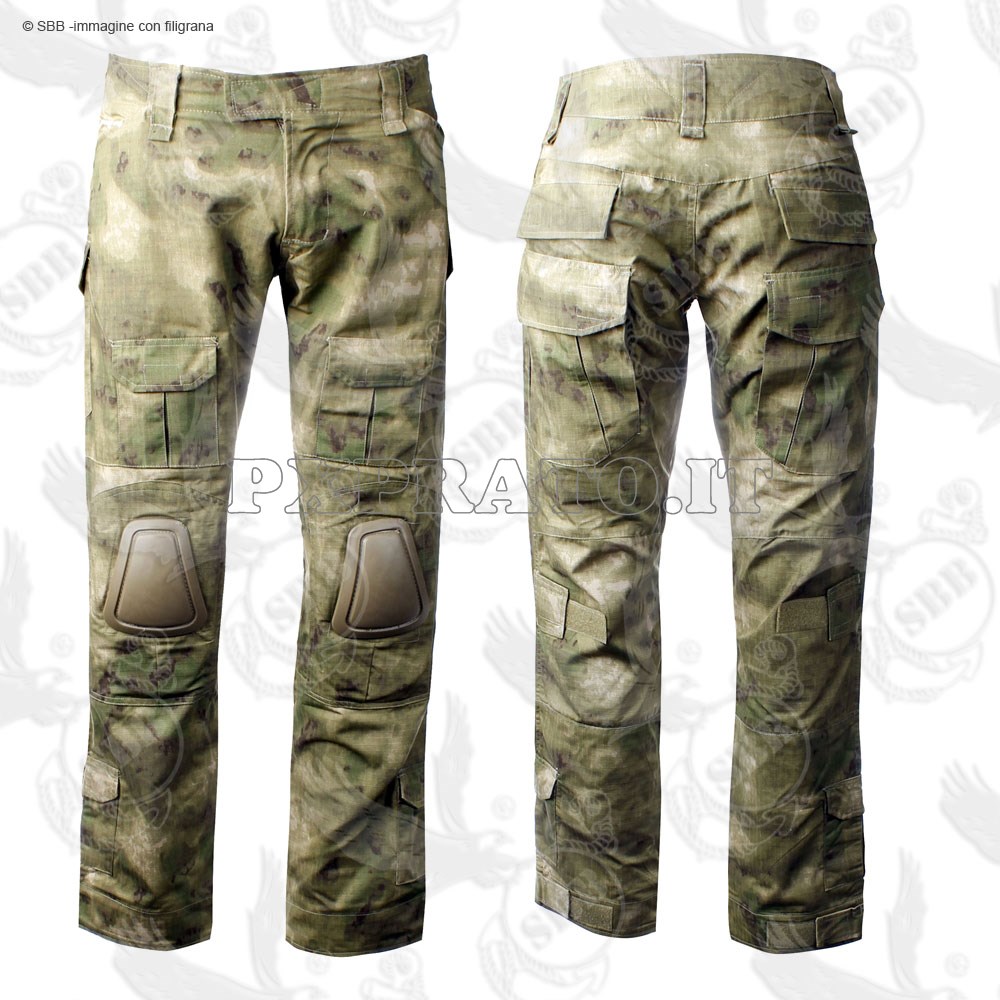 Pantaloni tattici con ginocchiere mod. Chimera tinta unita Verde