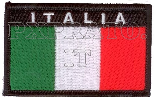Patch Bandiera Italiana Rettangolare Nera 