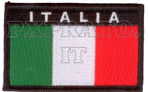 Toppa Ricamata Termoadesiva Bandiera Italia | 73x32 Mm | Prodotta In Francia | Stemma Italiano