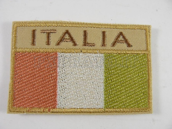Patch Militare Bandiera Italiana Rettangolare Desert Ricamata Versione Destra 