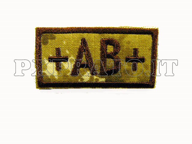 Patch Stemma Ricamato Airsoft Militare – Gruppo Sanguigno, Termoadesivo, 5x5 Cm, Nero