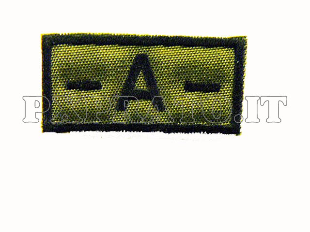 Patch Stemma Ricamato Airsoft Militare – Gruppo Sanguigno, Termoadesivo, 5x5 Cm, Nero