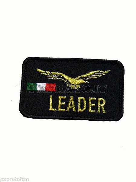Brevetto Pilota Civile Leader Bandiera Italia Aeronautica Aquila Patch Toppa Targhetta Nero Ricamata con Velcro [2151V-E]