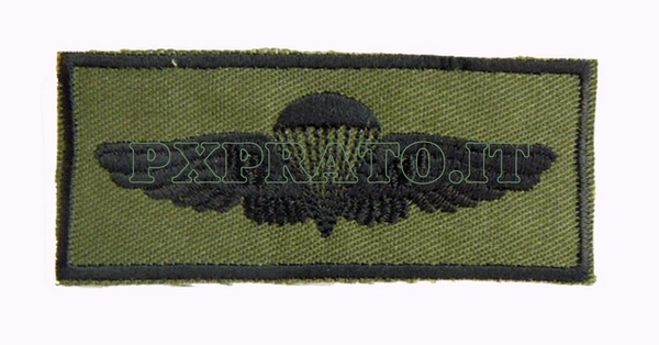 Patch Brevetto Paracadutista Militare US Navy Verde Bassa Visibilità Ricamata con Velcro