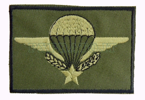 Patch Brevetto Paracadutista Militare Francia Toppa Ricamata Verde con Velcro