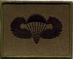Patch Brevetto Paracadutista Militare USA Verde Bassa Visibilita' Ricamata 