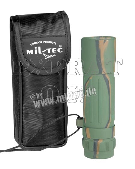 Monocolo Militare 10x25 Mimetico Camo Alluminio Gommato Anti Graffio Custodia MIL-TEC 