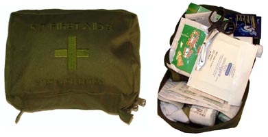 Kit Pronto Soccorso First Aid 3 Militare SoftAir Giberna Medica Verde Special Operation EUMAR 