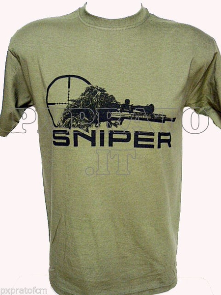 T-shirt Militare SoftAir Maglietta Sniper con Ghillie Stampata
