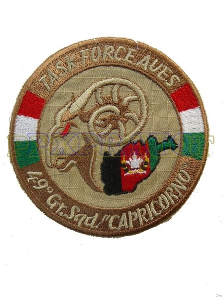 Patch Militare Toppa Missioni All'Estero Afghanistan 2008 Task Force Aves 49° Gruppo Capricorno Desert Ricamata