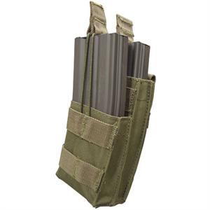 2 Porta Caricatori Singoli Orizzontali Elastico Nylon, Portamagazine Pistola 9mm, Nero