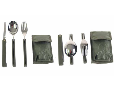 Kit Posate Da Viaggio Set Posate Campeggio 10 Pezzi - Acciaio Inox Per 2 Persone Con Borsa Kit Campeggio Portatile