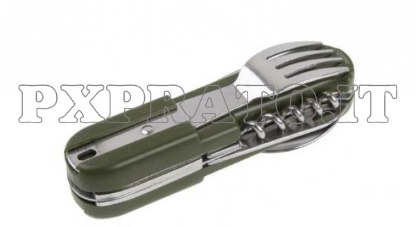 Set Posate Da Campeggio Pieghevoli In Acciaio Inox - Forchetta, Coltello, Cucchiaio Con Apriscatole - Foto 8