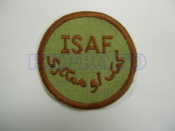 ISAF Patch Militare International Security Assistance Force "Aiuto e Cooperazione" Missione Di Supporto Al Governo Dell'Afghanistan 2001 Toppa Desert