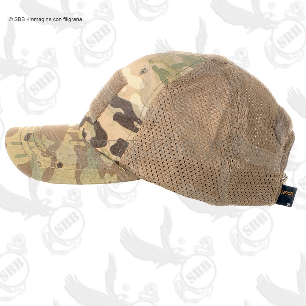 Berretto Tattico Condor Mesh Cap - Contractor Militare Per Softair - Colore Coyote Brown - Taglia Unica Regolabile