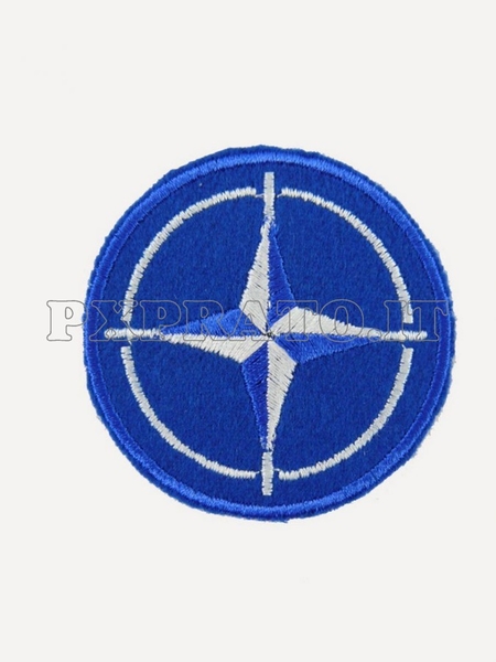NATO Patch Toppa Militare Organizzazione Internazionale per la Collaborazione nella Difesa Militare ricamata con velcro