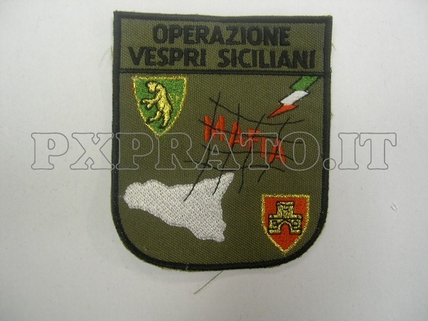 Operazione Vespri Siciliani Taurinense ed Friuli Patch Toppa Militare ricamata