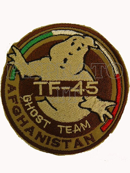 TF 45 Italia Ghost Team Task Force 45 Afghanistan Patch Toppa Militare Missione Forze Speciali Italiane desert ricamo velcro