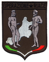 Operazione Riace Calabria Patch Toppa Scudetto Missione Militare ricamata verde  termoadesiva [259-E]