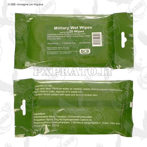 Salviette Struccanti Detergenti Igienizzanti Delicate Viso per la Pulizia del Trucco Mimetico Militare BCB Military Wet Wipes SBB