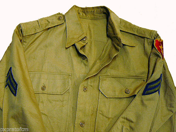Shirt Cotton Khaky 25 Th Infantry Division WWII Original