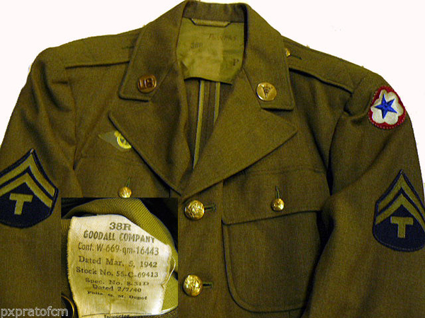 Coat Wool Serge OD Army Service Forces WWII Original