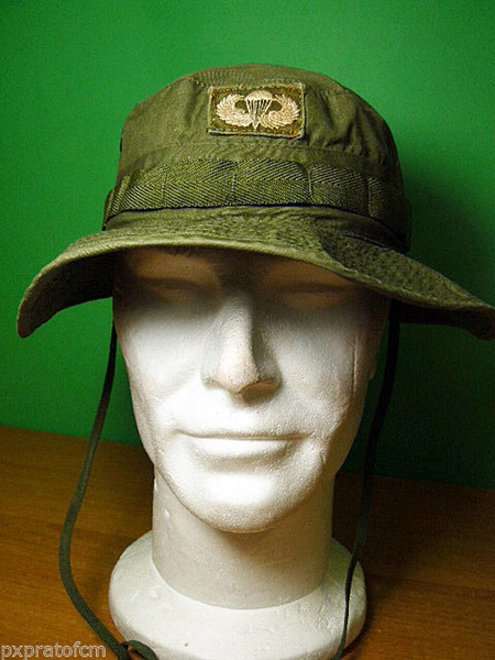 Bonnie Hat in popelin verde US Airborne Vietnam War 