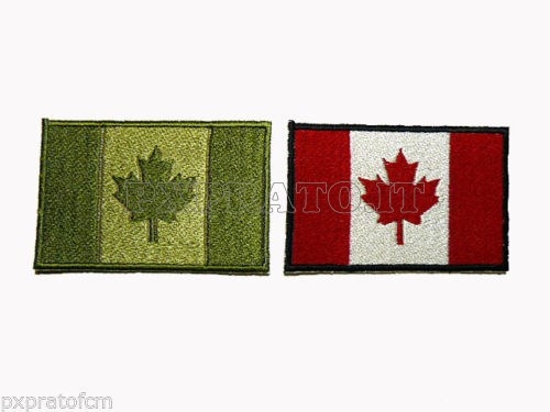 Bandiera Canada Color Patch Toppa Militare Ricamata Rettangolare con Velcro
