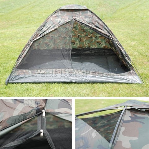 MFH Tenda militare da campeggio escursioni Tent Minipack 2 persone Woodland 