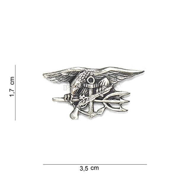 U.S. Navy SEALs Spilla Piccola Argento Distintivo Stemma Badge Militare in Metallo da Uniforme Divisa Giacca Forze Speciali della Marina degli Stati Uniti d'America 