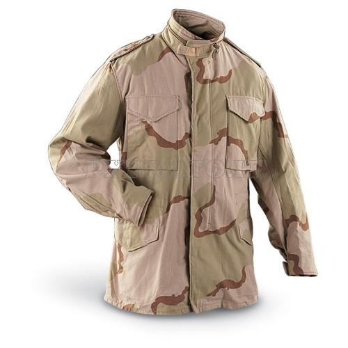 Field Jacket M65 U.S. Army Mimetismo 3 Colori Desert Camouflage Giacca Militare Originale Esercito Americano USA Vintage Usata - Taglia Medium Regular