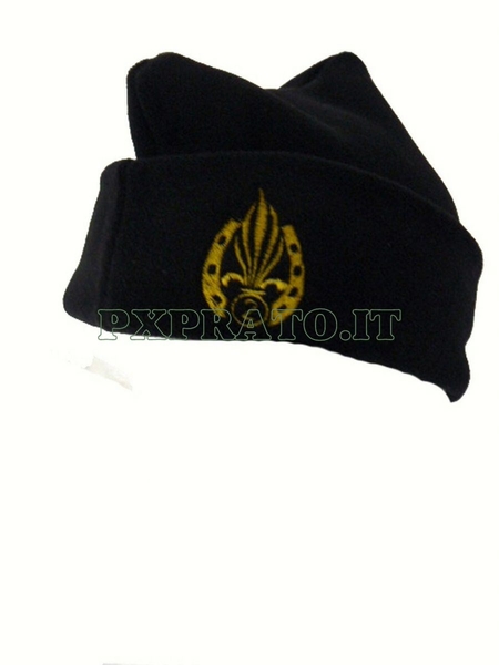 Cappello Militare 3 Punte in Pile Ricamato Legione Straniera 2° R.E.I. Nero